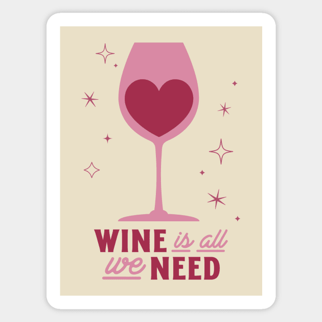 Wine Lover I Love Wine Heart Sticker by Tip Top Tee's